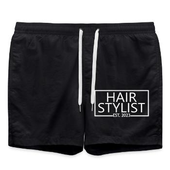 Coiffeur Est. 2023 Diplômé Coiffeur Cadeau - Short de bain - noir - Devant - AI Model Male 185 light (185cm)