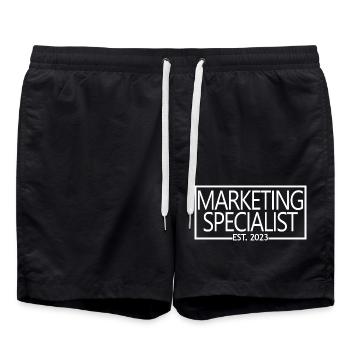 Marketing Specialist Est. 2023 Graduated Marketer - Swim Trunks - black - Front - AI Model Male 185 light (185cm)