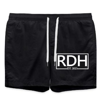 RDH Est. 2023 Registrierter Dentalhygieniker Geschenk - Badeshorts - Schwarz - Vorne - AI Model Male 185 light (185cm)