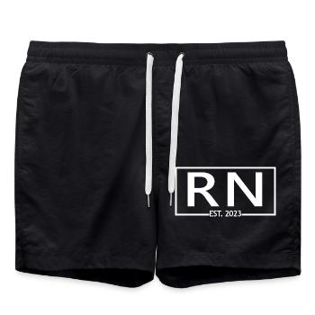 RN Est. 2023 Abschluss Registrierter Krankenpflegeschüler - Badeshorts - Schwarz - Vorne - AI Model Male 185 light (185cm)