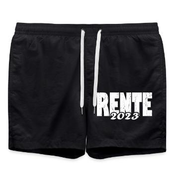Rentner/Rentnerin 2023, Pensionär, Ruhestand - Badeshorts - Schwarz - Vorne - AI Model Male 185 light (185cm)