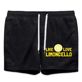 Live, Love, Limoncello, Italie - Short de bain - noir - Devant - AI Model Male 185 light (185cm)
