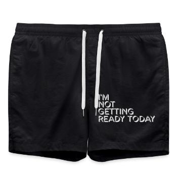 not getting ready today - Badeshorts - Schwarz - Vorne - AI Model Male 185 light (185cm)