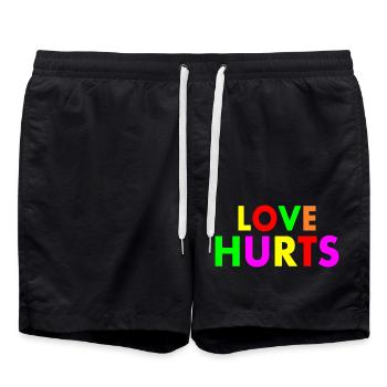 Love hurts - Badeshorts - Schwarz - Vorne - AI Model Male 185 light (185cm)