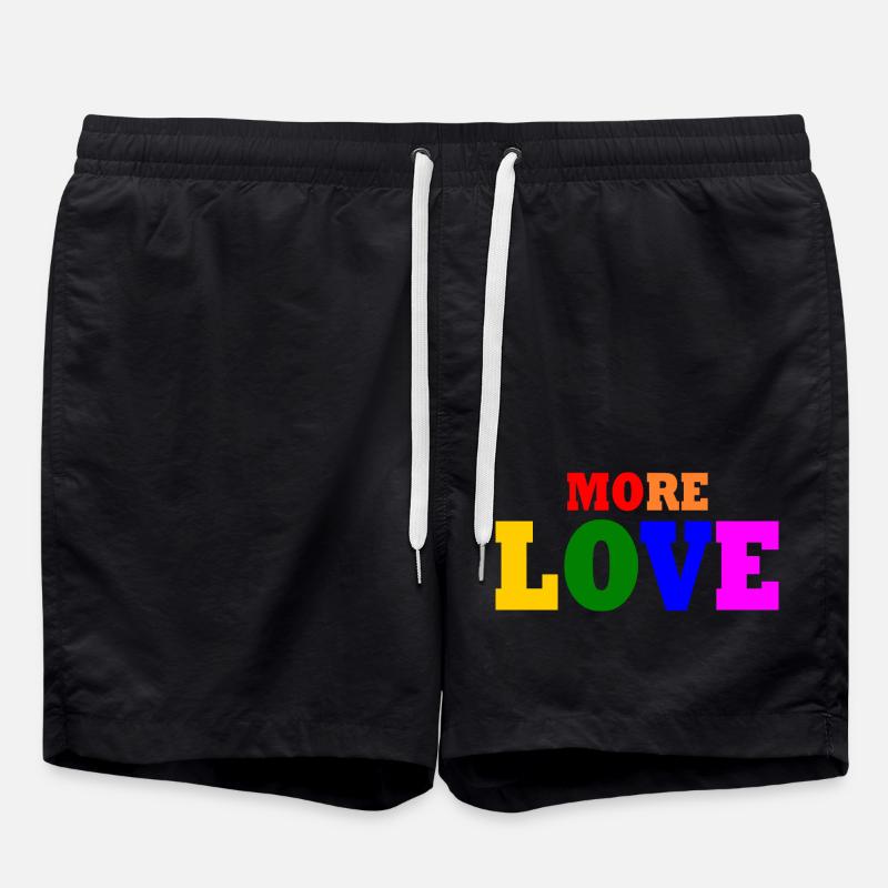 More love - Swim Trunks - black