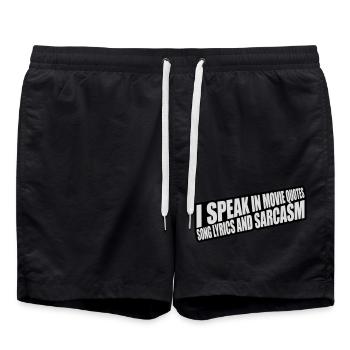 parler des paroles et du sarcasme - Short de bain - noir - Devant - AI Model Male 185 light (185cm)