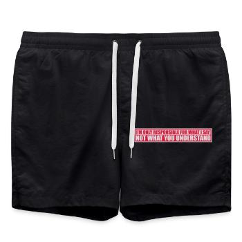 ce que je dis citation - Short de bain - noir - Devant - AI Model Male 185 light (185cm)