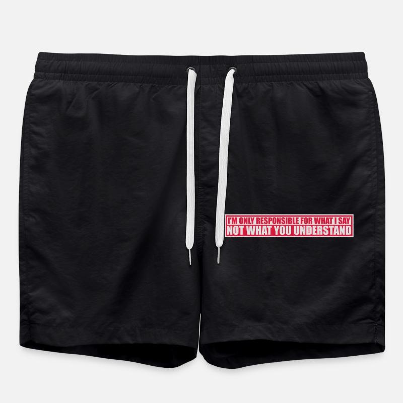 what I say quote - Swim Trunks - black