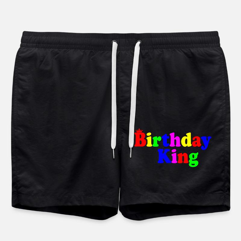 Birthday king - Swim Trunks - black
