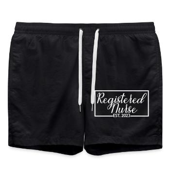 Registered Nurse Est. 2023 Graduiertes Pflegegeschenk - Badeshorts - Schwarz - Vorne - AI Model Male 185 light (185cm)