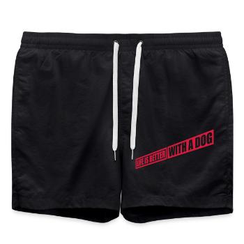 better with a dog - Swim Trunks - black - Front - AI Model Male 185 light (185cm)