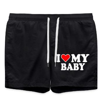 I love my baby - Swim Trunks - black - Front - AI Model Male 185 light (185cm)