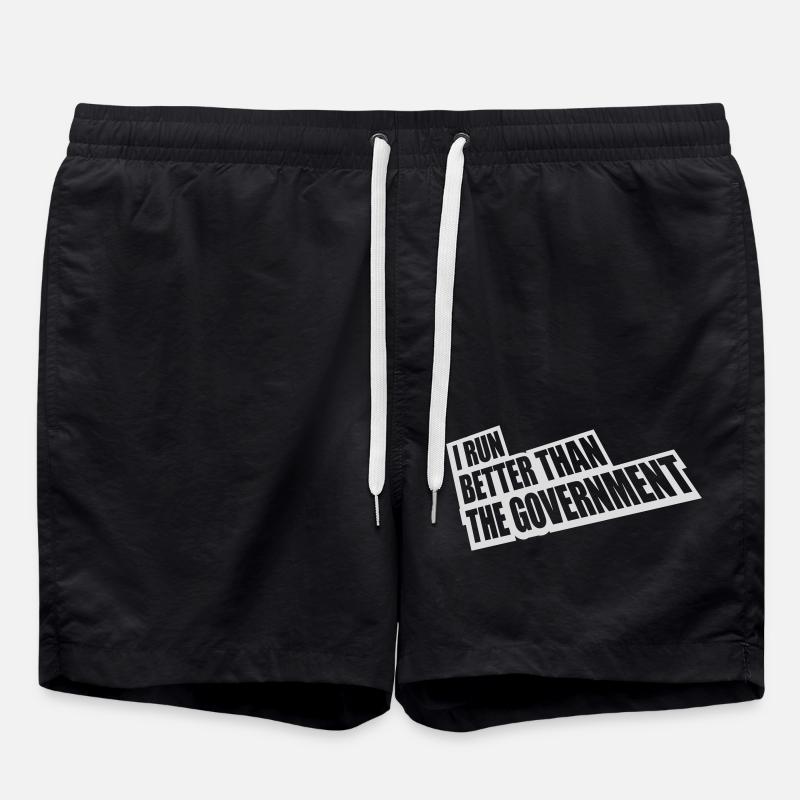 run better than government - Swim Trunks - black