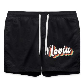 Novia Girlfriend Engagement Bridal Shower Wedding - Swim Trunks - black - Front - AI Model Male 185 light (185cm)