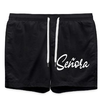 Señora Engagement Bride To Be Wedding Party - Swim Trunks - black - Front - AI Model Male 185 light (185cm)