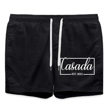 2022 Hochzeitstag verheiratete Frauen - Badeshorts - Schwarz - Vorne - AI Model Male 185 light (185cm)