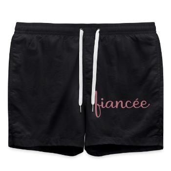 Fiancée Matching Engagement Wedding Honeymoon - Swim Trunks - black - Front - AI Model Male 185 light (185cm)