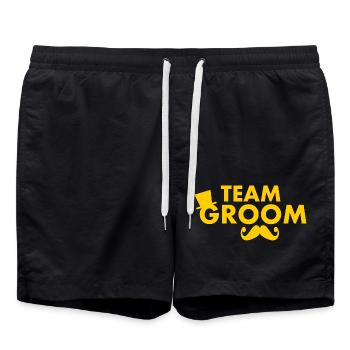 Team groom - Badeshorts - Schwarz - Vorne - AI Model Male 185 light (185cm)