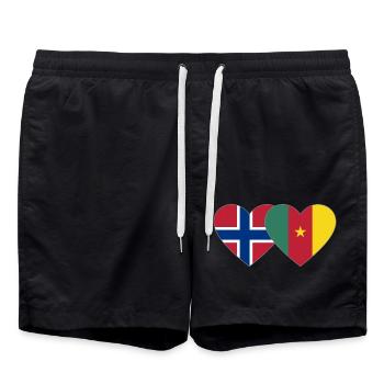 Norvège Kemerun Flag Heart - Short de bain - noir - Devant - AI Model Male 185 light (185cm)