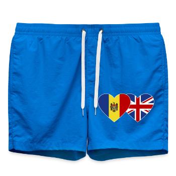 Moldavie Angleterre Drapeau Coeur - Short de bain - cobalt blue - Devant