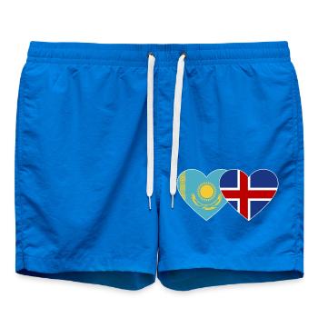 Kazakhstan Islande Flag Coeur - Short de bain - cobalt blue - Devant
