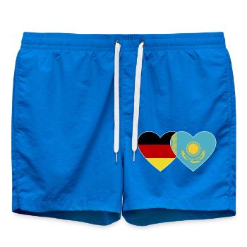 Allemagne Kazakhstan Flag Heart - Short de bain - cobalt blue - Devant