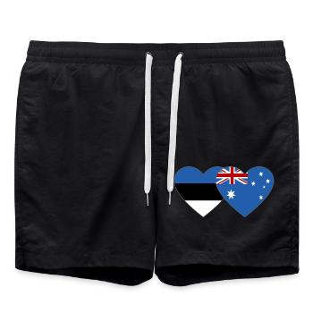 Estonia Australia Flag Heart - Swim Trunks - black - Front - AI Model Male 185 light (185cm)