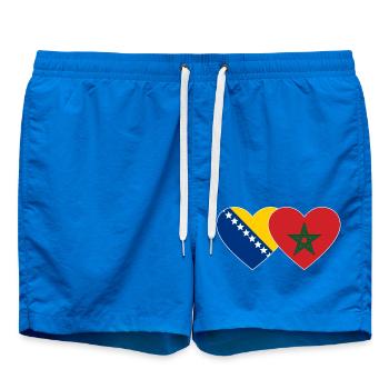 Bosnien Marokko Flagge Herz - Badeshorts - Cobalt blue - Vorne