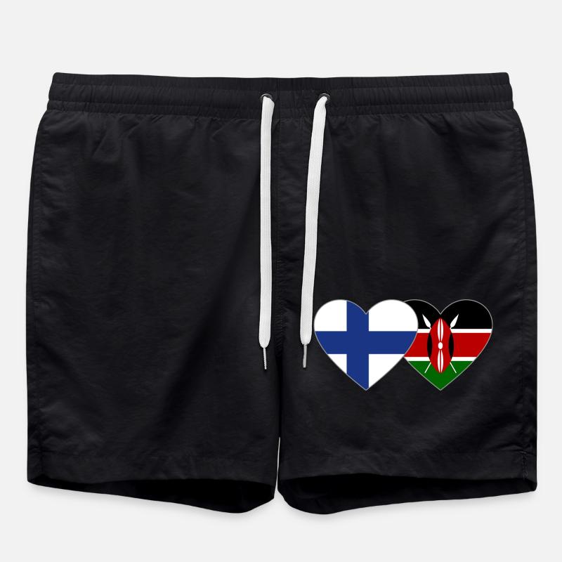 Finlande Kenya Flag Heart - Short de bain - noir