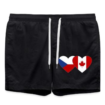 Checia Canada Heart Flag - Swim Trunks - black - Front - AI Model Male 185 light (185cm)