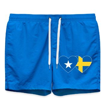 Somalia Schweden Flagge Herz - Badeshorts - Cobalt blue - Vorne