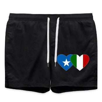 Somalie Italie Flag Heart - Short de bain - noir - Devant - AI Model Male 185 light (185cm)