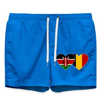 Kenya Belgique Flag Heart - Short de bain - cobalt blue - Devant