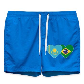 Kazakhstan Brésil Drapeau Coeur - Short de bain - cobalt blue - Devant