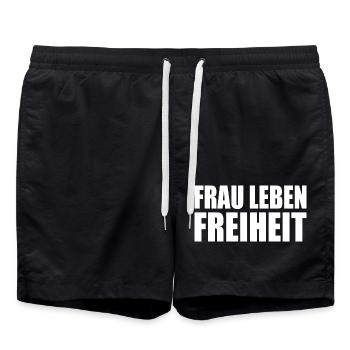 Frauen leben freiheit - Badeshorts - Schwarz - Vorne - AI Model Male 185 light (185cm)