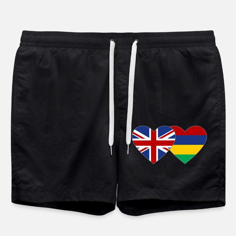 Angleterre Maurice Flag Heart - Short de bain - noir