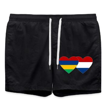 Maurice Drapeau de la Hollande Cœur - Short de bain - noir - Devant - AI Model Male 185 light (185cm)