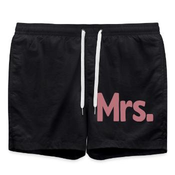 Mme Matching Couple Fiançailles Mariage Lune de miel - Short de bain - noir - Devant - AI Model Male 185 light (185cm)