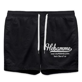 Hebamme - Badeshorts - Schwarz - Vorne - AI Model Male 185 light (185cm)