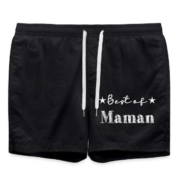 FÊTE DES MÈRES,BONNE FÊTE MAMAN,MAMAN,MERE - Short de bain - noir - Devant - AI Model Male 185 light (185cm)