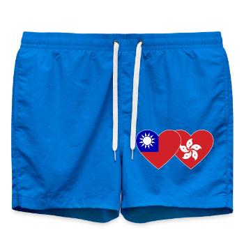 Taïwan Hong Kong Flag Heart - Short de bain - cobalt blue - Devant