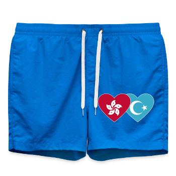 Hongkong Uiguren Flagge Herz - Badeshorts - Cobalt blue - Vorne