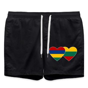 Maurice Lituanie Flag Coeur - Short de bain - noir - Devant - AI Model Male 185 light (185cm)