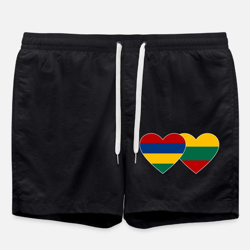 Maurice Lituanie Flag Coeur - Short de bain - noir