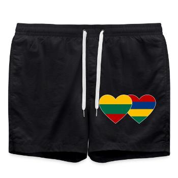 Lituanie Maurice Flag Coeur - Short de bain - noir - Devant - AI Model Male 185 light (185cm)