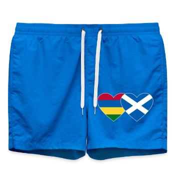 Mauritius Scotland Flag Heart - Swim Trunks - cobalt blue - Front