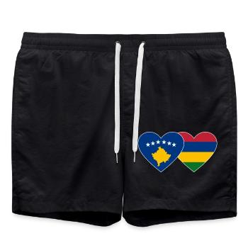 Bosnie Maurice Flag Heart - Short de bain - noir - Devant - AI Model Male 185 light (185cm)