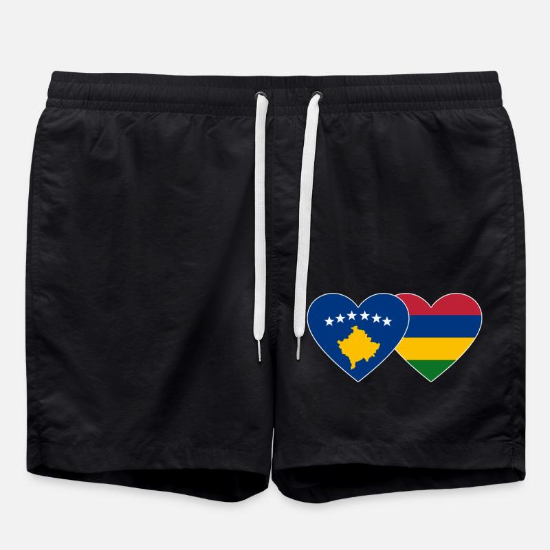 Bosnie Maurice Flag Heart - Short de bain - noir