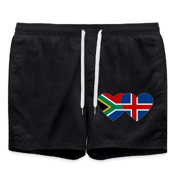 Südafrika Island Flagge Herz - Badeshorts - Schwarz - Vorne - AI Model Male 185 light (185cm)