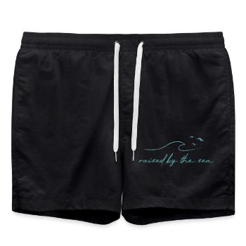 raised by the sea - Swim Trunks - black - Front - AI Model Male 185 light (185cm)